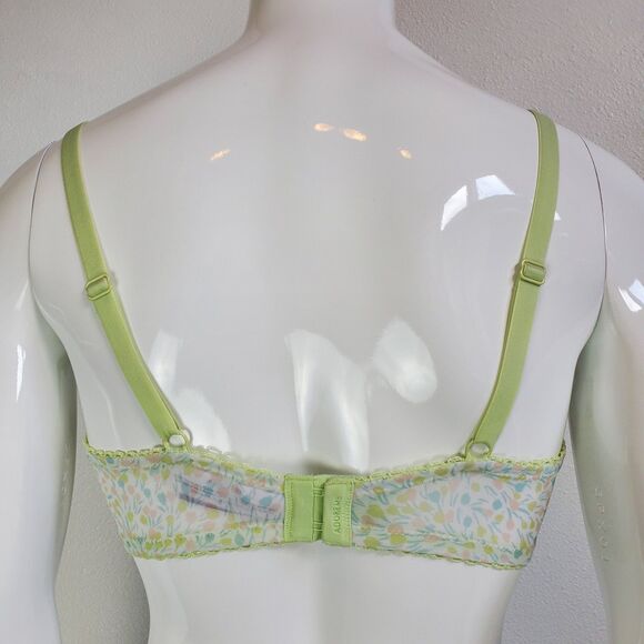 Adore Me Green Floral Semi-Sheer Bra - Picture 4 of 12